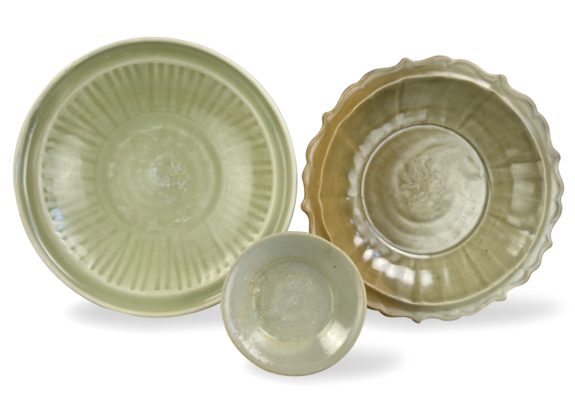 3 LONQUAN WARE CELADON GLAZED