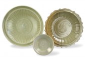 3 LONQUAN WARE CELADON GLAZED
