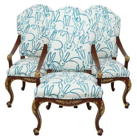 (3) LOUIS XV STYLE HUNT SLONEM