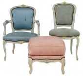 (3) LOUIS XV STYLE PAINTED CHA