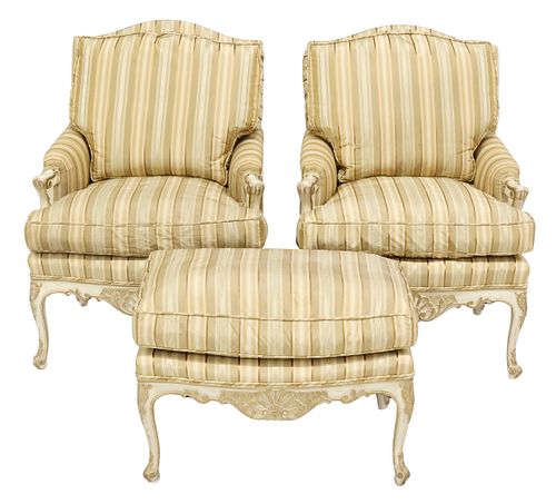 (3) LOUIS XV STYLE SATIN