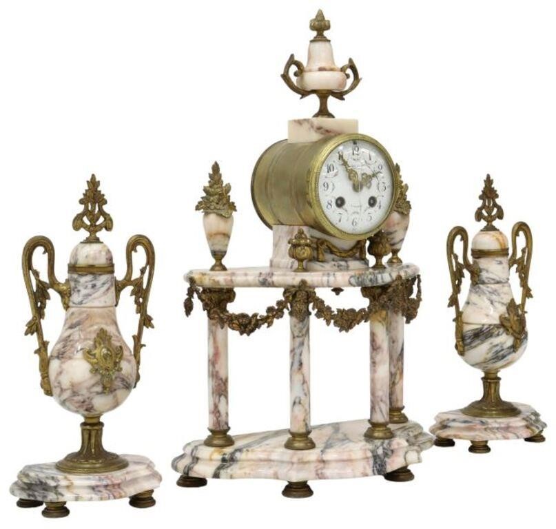(3) LOUIS XVI STYLE MARBLE CLOCK