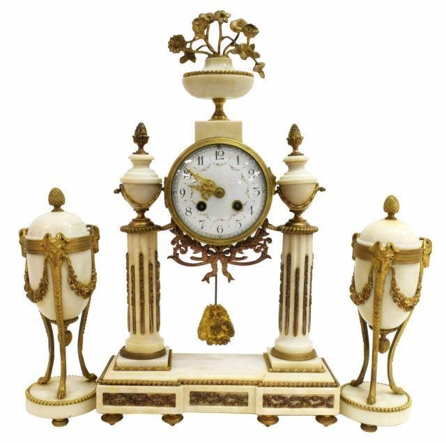 (3) LOUIS XVI STYLE MARBLE CLOCK