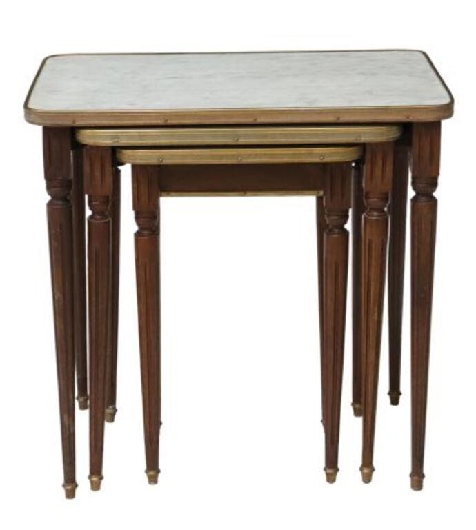 (3) LOUIS XVI STYLE MARBLE-TOP