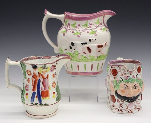 3 LUSTRE JUGSThree 19th century