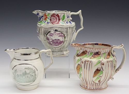 3 LUSTRE JUGSThree 19th century
