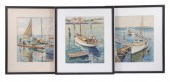 (3) MARINE WATERCOLORS BY PIER