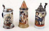 3 MARKED GERMAN METLLACH PORCE
