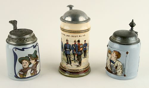 3 MARKED GERMAN METTLACH