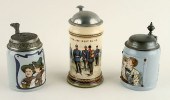3 MARKED GERMAN METTLACH PORCE