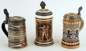 3 MARKED GERMAN METTLACH PORCE