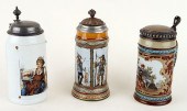 3 MARKED GERMAN METTLACH PORCE
