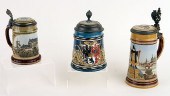 3 MARKED GERMAN METTLACH PORCE