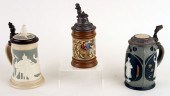 3 MARKED GERMAN METTLACH PORCE