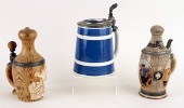 3 MARKED GERMAN PORCELAIN STEI