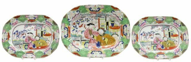 (3) MASONS 'GREEN MANDARIN' SERVING