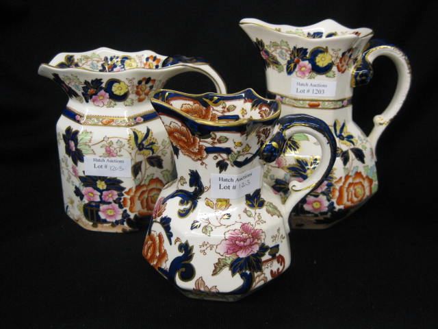 3 Mason's Ironstone Pitchers