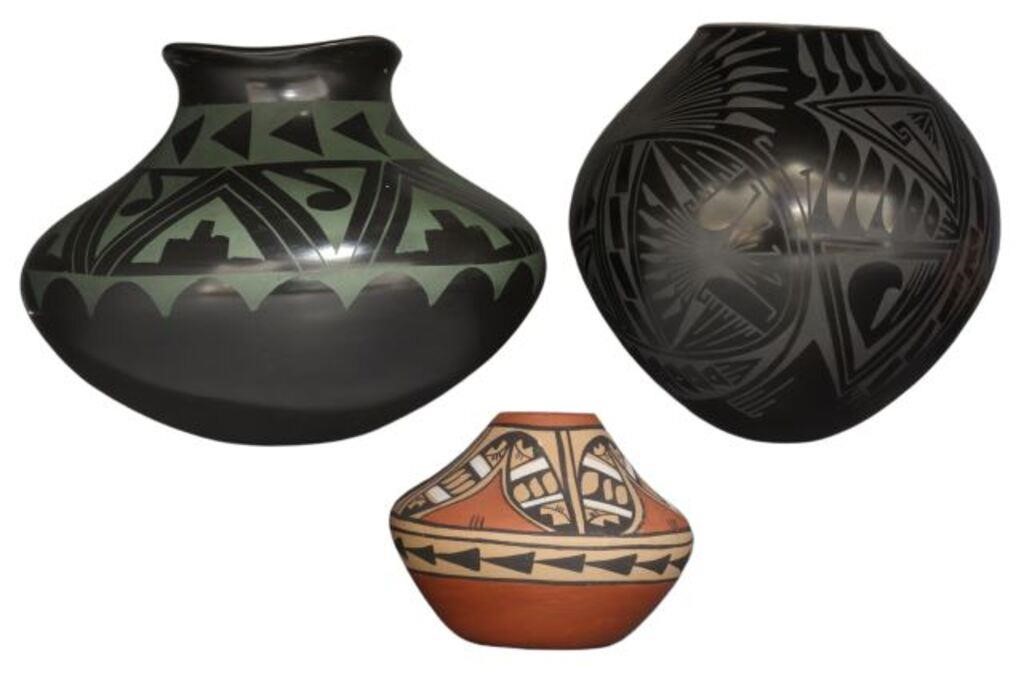 (3) MATA ORTIZ BLACKWARE OLLAS &