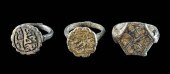 3 MEDIEVAL ISLAMIC BRASS RINGS