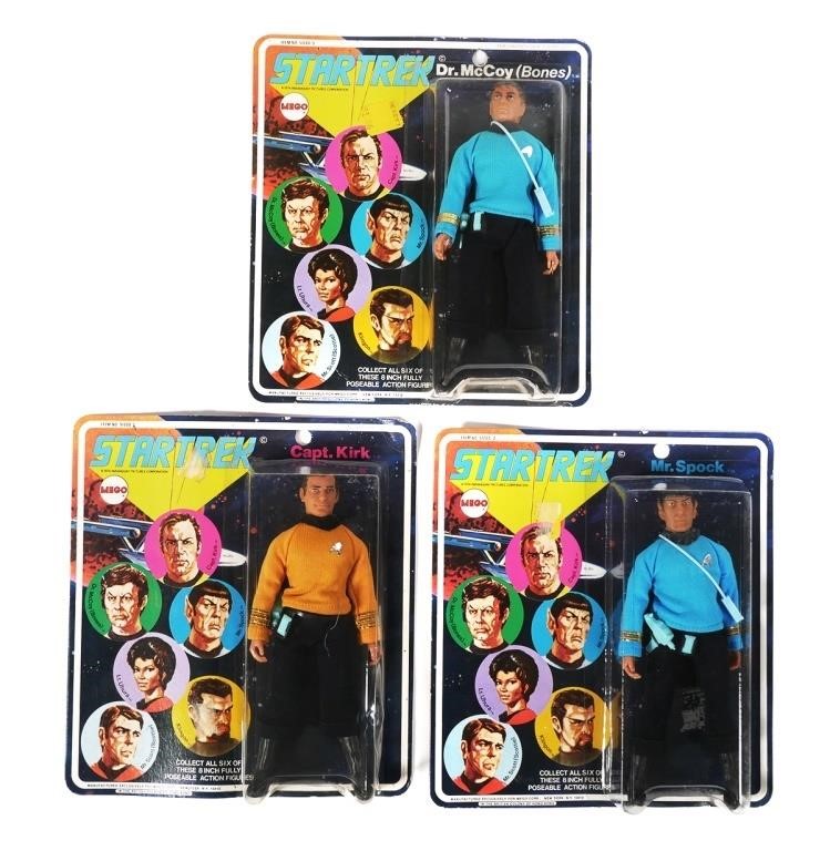 3 MEGO STAR TREK ACTION FIGUESThree