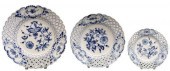 3) MEISSEN BLUE ONION PORCELAI