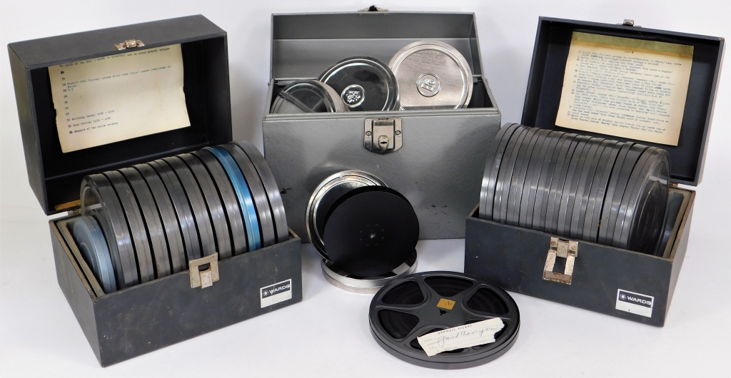 3 METAL BOXES OF 8MM MOVIES 3 metal