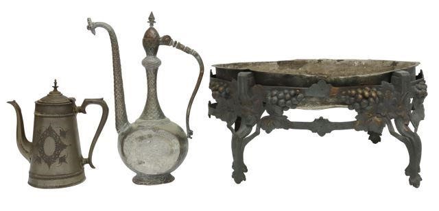 (3) METAL PLANTER, TURKISH &