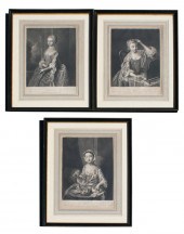3 MEZZOTINTS BY RICHARD HOUSTO