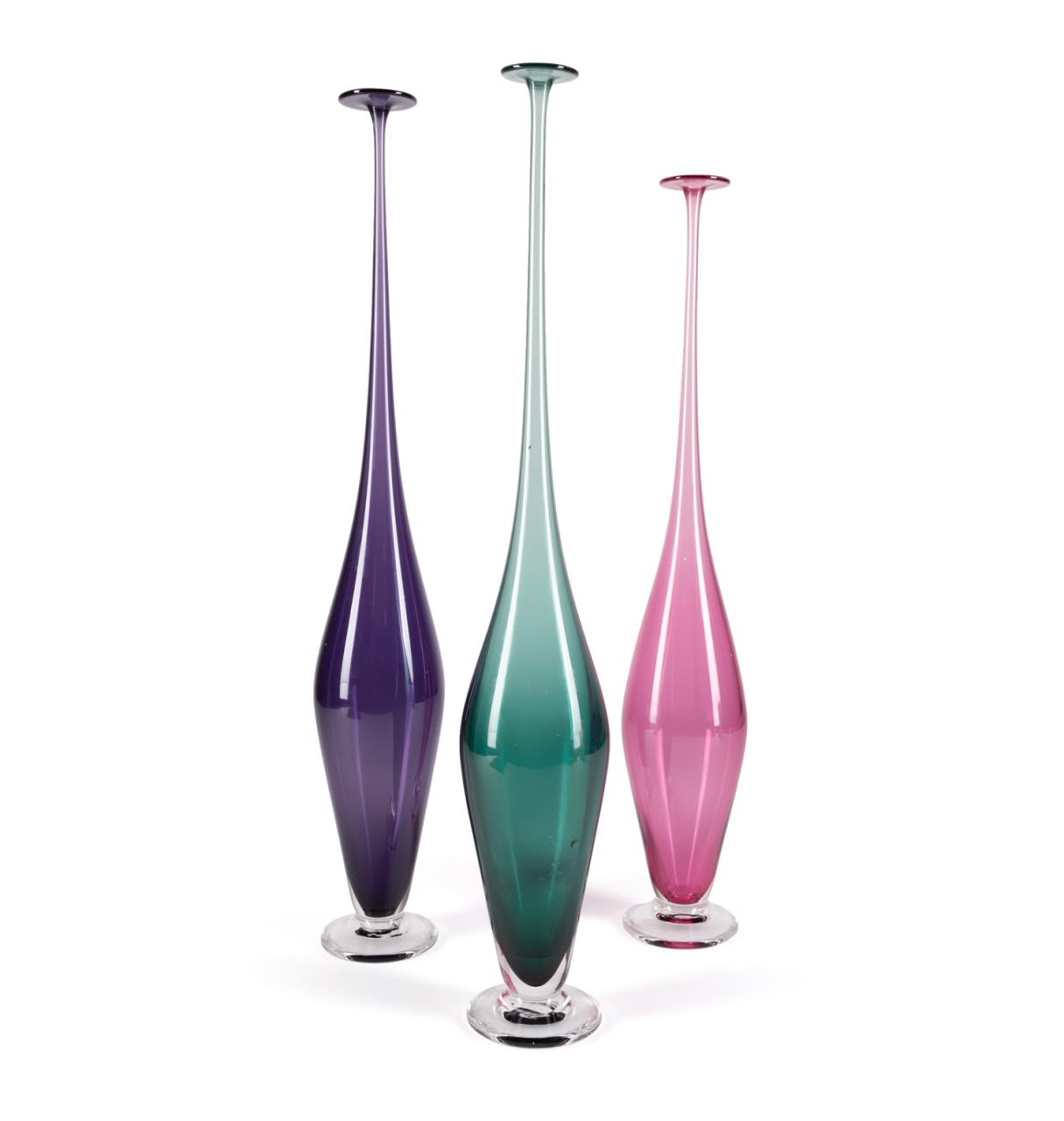 3 MICHELLE PLUCINSKY ART GLASS LONG