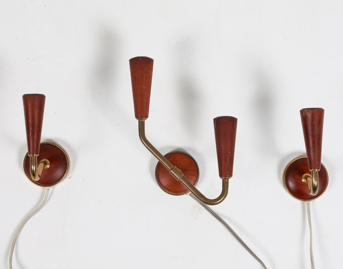 (3) MID-CENTURY DANISH TEAK & BRASS