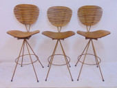 3 MID CENTURY SWIVEL BAR STOOL