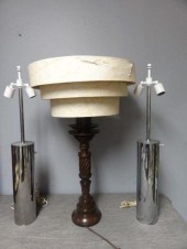 3 Midcentury Lamps a Pair of C