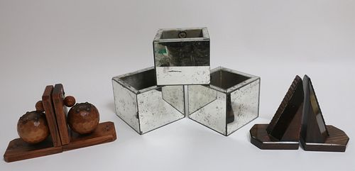 3 MIDCENTURY MIRROR JARDINIERES,