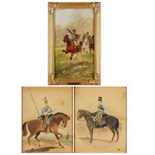 (3) MILITARY PORTRAIT PAINTING