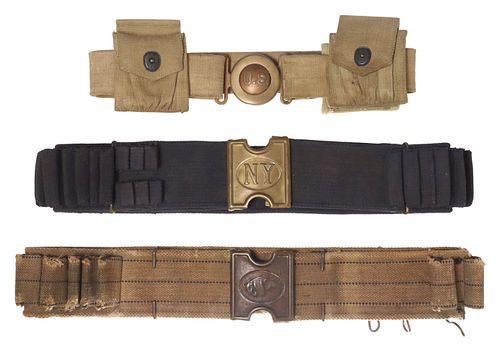 (3) MILLS CARTRIDGE BELTS, 1910,
