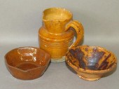 3 MINIATURE REDWARE VESSELSca.