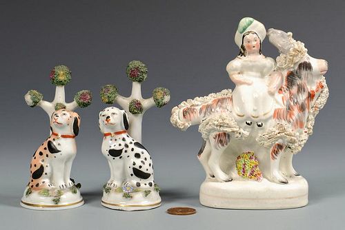 3 MINIATURE STAFFORDSHIRE FIGURES