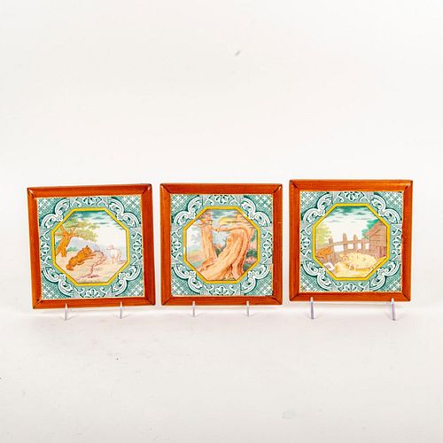 3 MINTON CERAMIC FABLE PICTORIAL