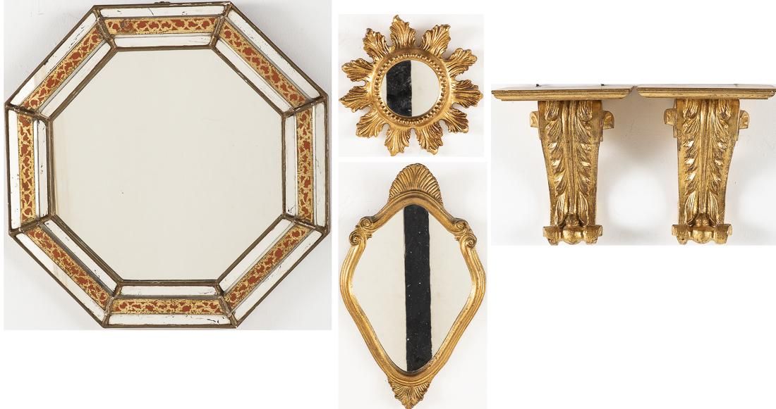 3 MIRRORS AND A PAIR OF WALL