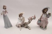 3 MISC. LLADRO PORCELAIN FIGUR