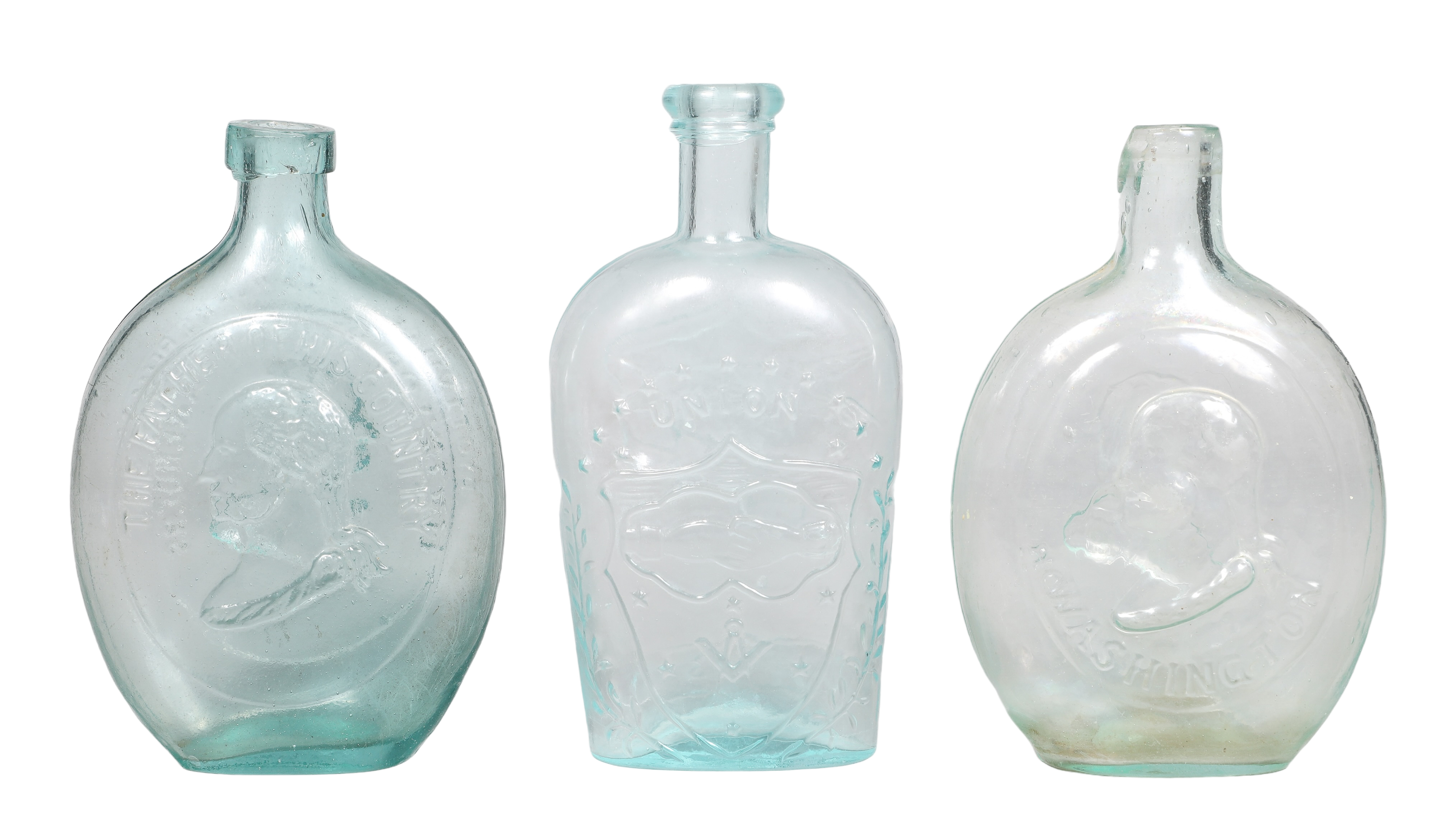 (3) Mold blown glass flask