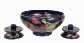(3) MOORCROFT POTTERY 'PANSY'
