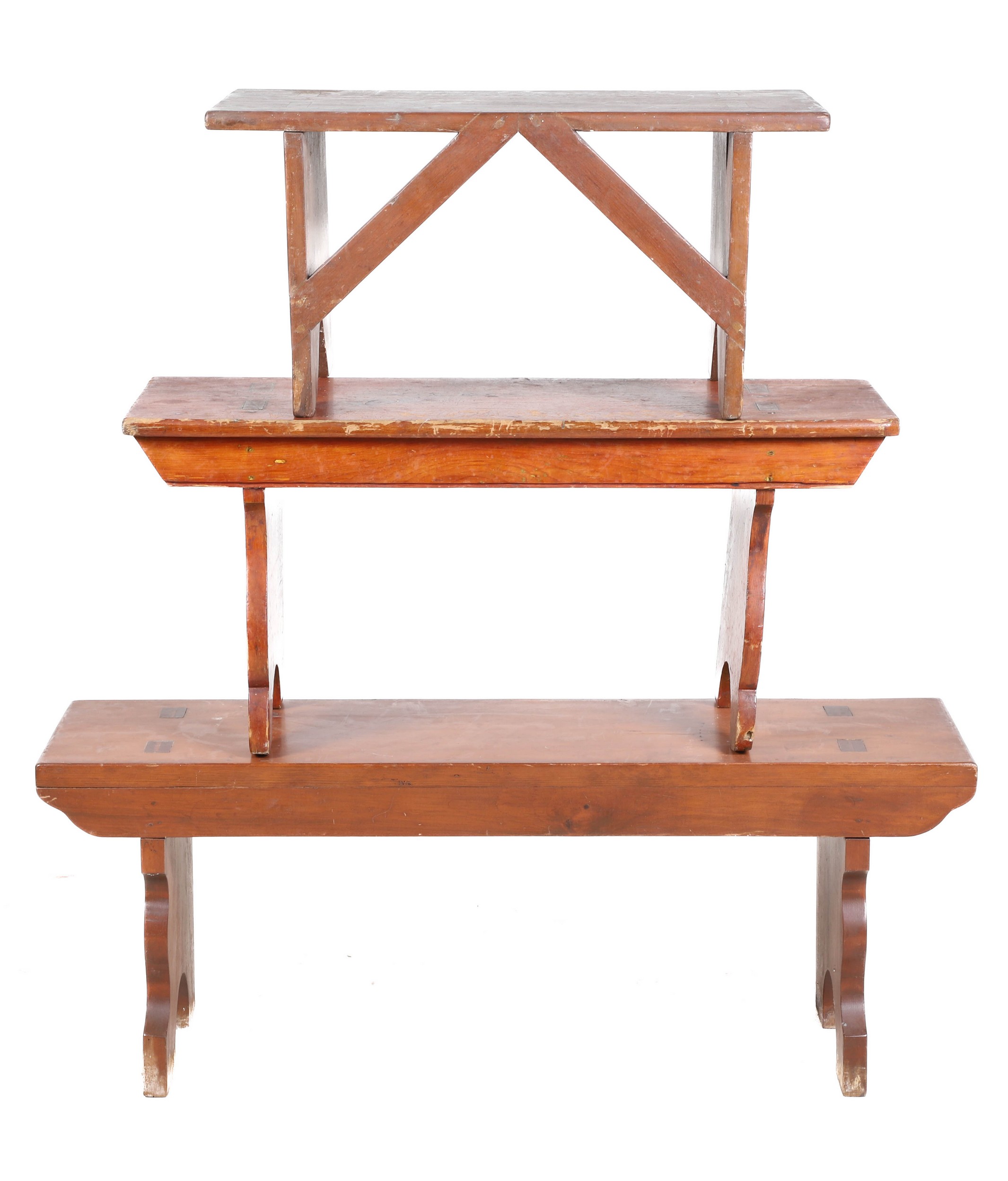 (3) Mortised through wood benches