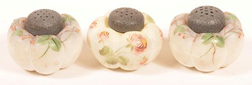 3 MOUNT WASHINGTON FLORAL ENAMEL