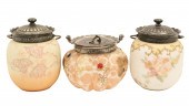 3 MOUNT WASHINGTON GLASS BISCU