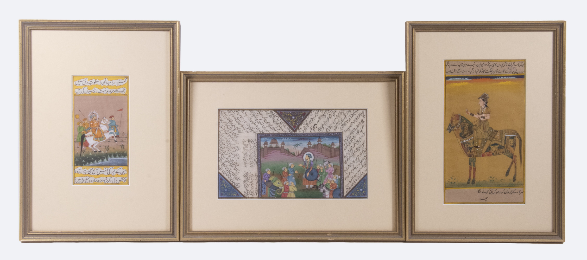 (3) MUGHAL INDIAN MINIATURE