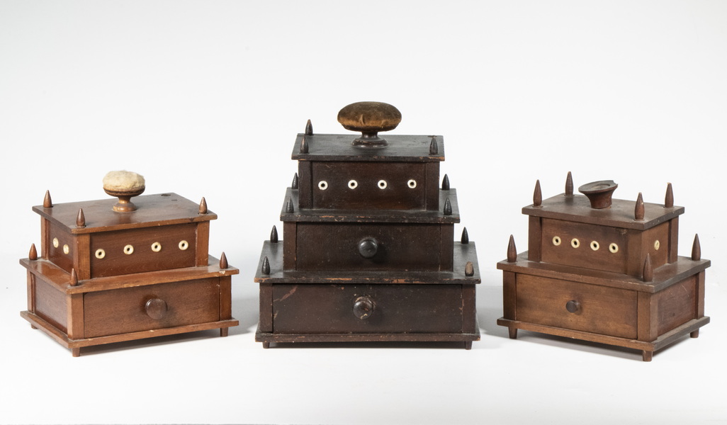 (3) MULTI-TIER SEWING BOXES Group
