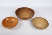 (3) Munising turned wood bowls