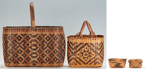 3 NATIVE AMERICAN BASKETS + 1
