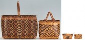 3 NATIVE AMERICAN BASKETS + 1